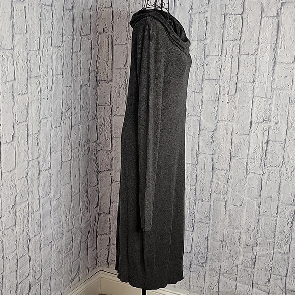 MAX STUDIO Gray Cowl Neck with Long Sleeves Sweater Dress Small - Picture 3 of 5